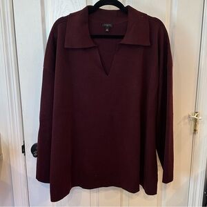 NWOT Classic Burgundy Collared Sweater from Talbots